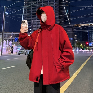 2025秋季新款户外连帽登山冲锋衣夹克高街拉链机能外套JK8008-35图片