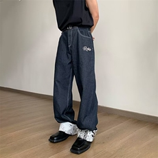 四季款美式潮流卷边复古水洗牛仔裤男女休闲拖地裤GA907-P52，男装牛仔裤，星座208-5