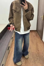 【有货】重磅哈灵顿夹克棕色做旧棒球服工装夹克JK795特P73，男装夹克，星座908-1