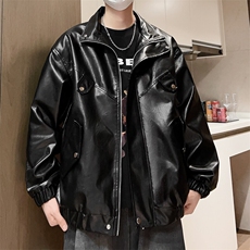 潮流新款皮衣立领皮夹克春及男士机车情侣款外套A266-PY008-P75，男装夹克，电商A266
