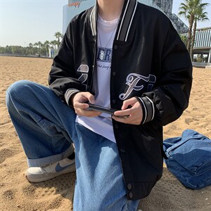 棒球服外套男韩版潮流秋季新款港风夹克ins痞帅炸街百搭W098-P42图片