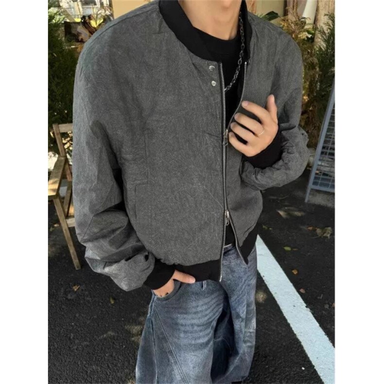 解构短款外套双面穿冻霜飞行员夹克cleanfit棒球服JK950特P79,男装夹克,星座908-1
