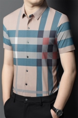 BGW-Q9839男士夏季新款短袖衬衣百搭青年休闲衬衫修身免烫，男装衬衫，电商B360