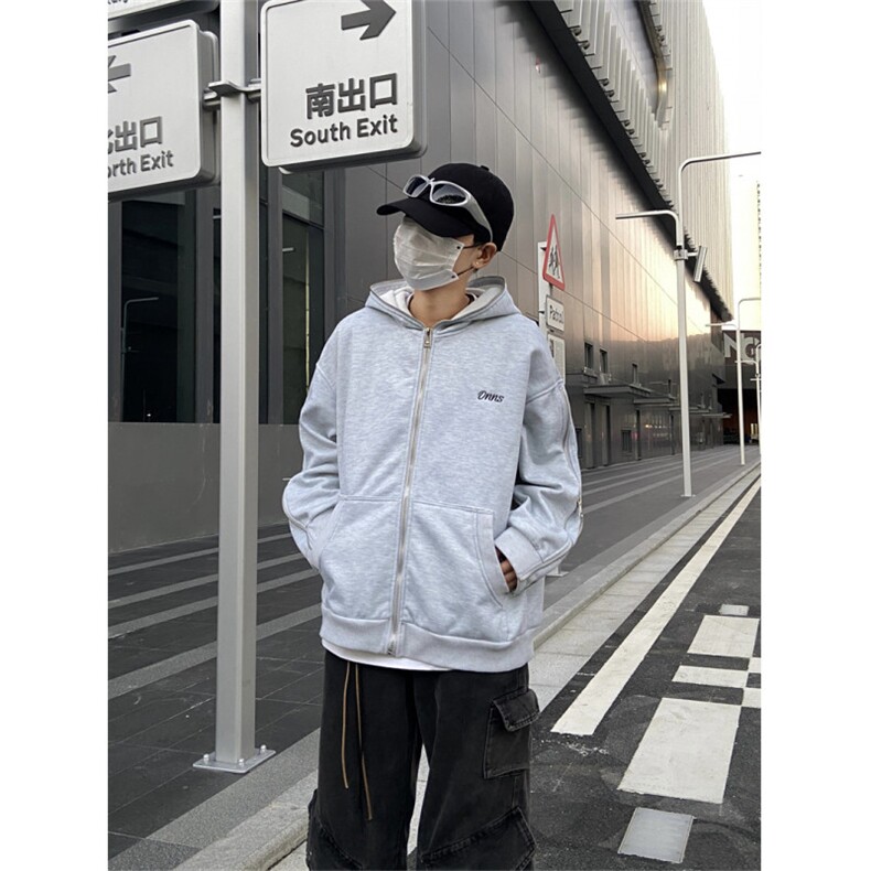 重磅高质量开衫卫衣连帽字母刺绣拉链2025秋冬ins外套WY001-P62,女装短外套,星座412-1
