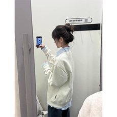 植绒小狗刺绣假两件卫衣ZW0117-P55，男装卫衣，星座313A(原308A-2)