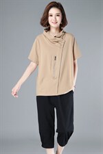 2021年夏季舒适修身纯色气质都市韩版简约宽松显瘦套装，女装套装/套裙，丽影随形