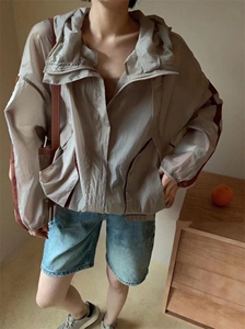 韩系气质连帽防晒衫图片