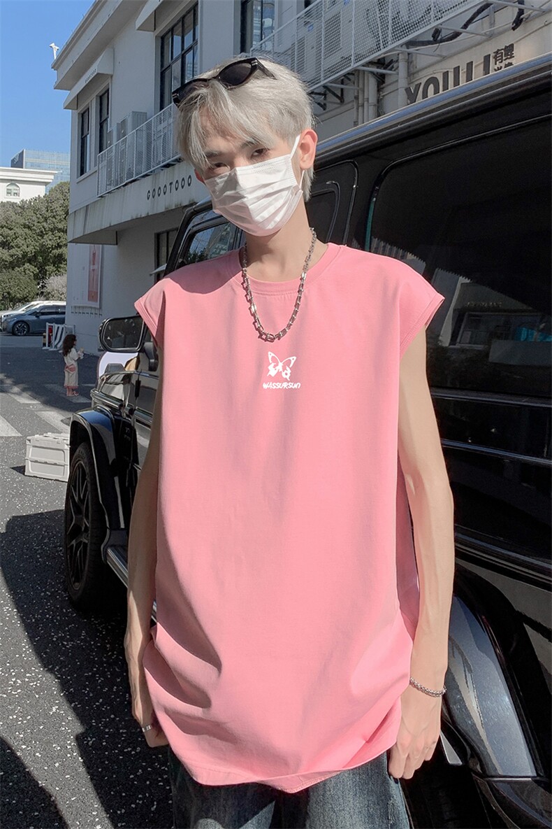 得物直播抖音品质纯棉重磅250克男无袖背心T恤T2508P25控39,男装背心/马甲,电商C408(原B339-1)