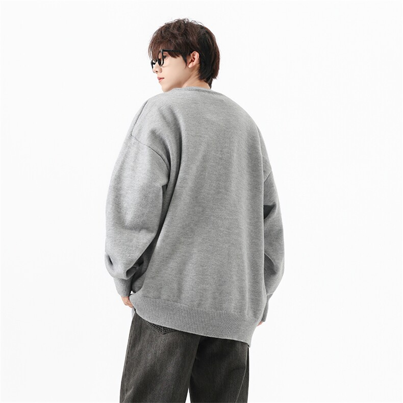 【现货】M5820-P65控128纯北极绒针织衫加厚假两件V领套头毛衣,男装针织衫/毛衣,电商B335