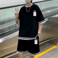 夏季薄款运动服两件套男装时尚休闲套装男士帅气搭配T1311-P36，男装T恤，星座512-2