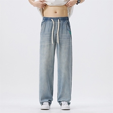 天丝薄款凉感牛仔裤男2025夏季新款宽松垂感直筒休闲裤K2539-P50，男装牛仔裤，星座610（原A335）