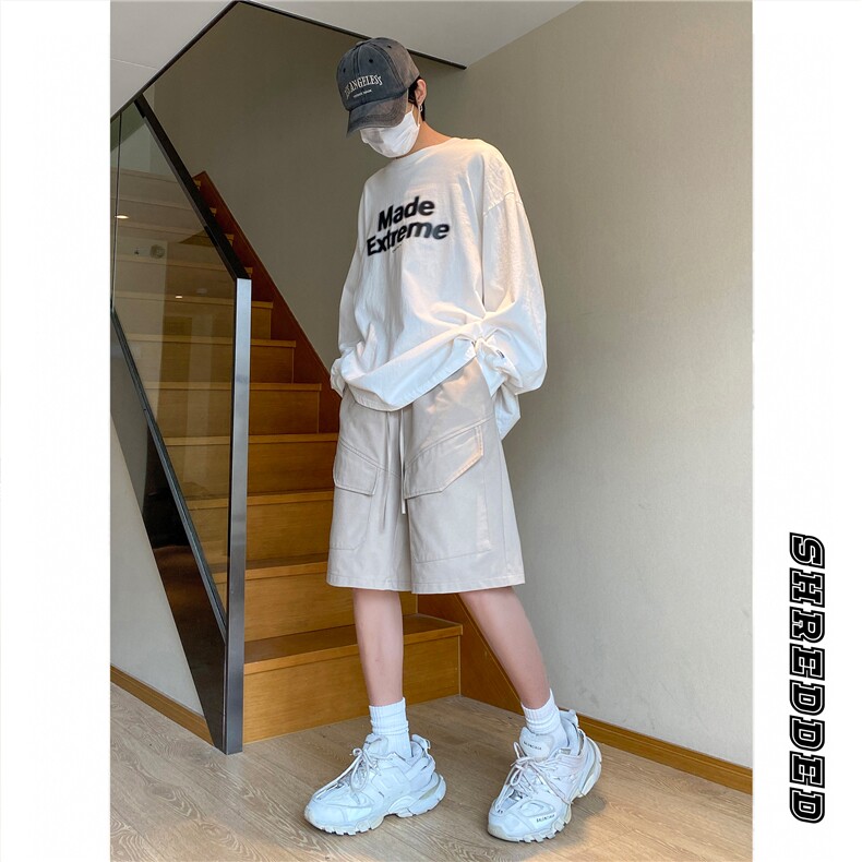 美式工装大口袋休闲短裤百搭宽松五分裤B315-K23225-P45控58,男装休闲裤,电商B315