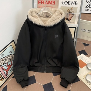 棉服毛毛男女韩版潮流连帽帅气2025冬季ins外套MF367-P95图片