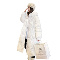 时尚潮流韩版宽松显瘦中长款连帽羽绒服女冬季新款外套，女装羽绒服，曼琳思菲