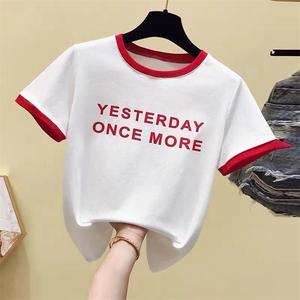 网红t恤女2021年夏季新款短袖女修身设计感上衣洋气百搭韩版ins潮图片