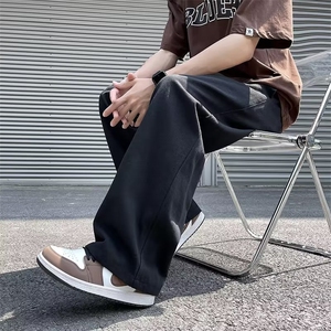 工装裤男韩版潮流纯色痞子帅气2024夏季百搭ins宽松长裤K3825-P32图片