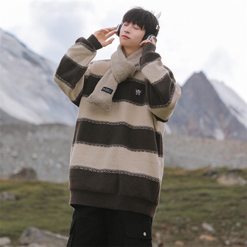 现货秋冬圆领刺绣百搭毛衣针织衫8004P50，男装针织衫/毛衣，星座1504（原917）