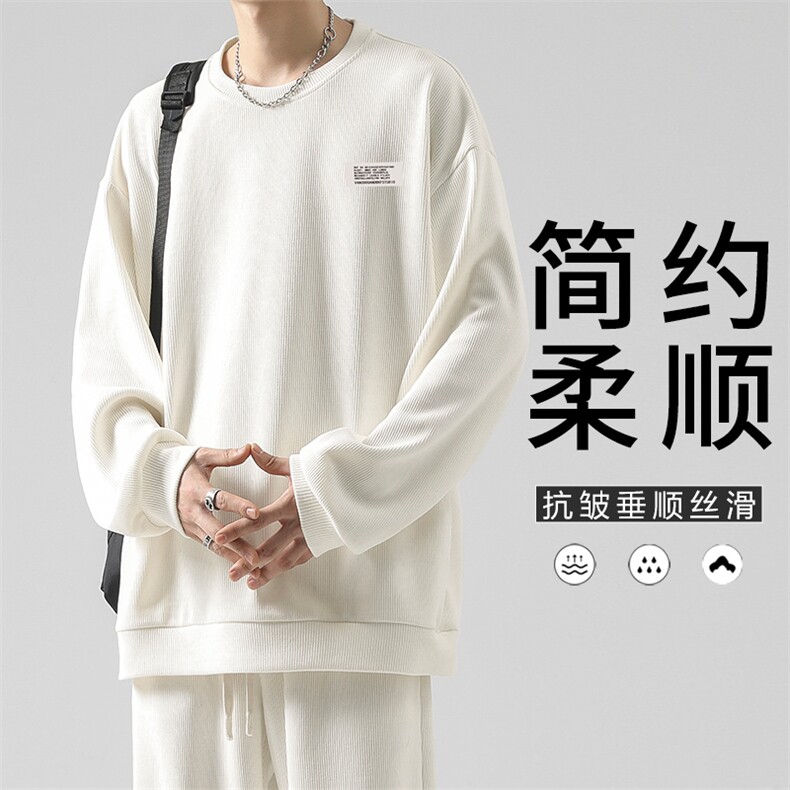 时尚百搭卫衣圆领卫衣重磅条绒宽松舒适TW893-特批53,男装卫衣,星座718