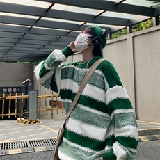 毛衣男美式复古潮牌百搭宽松慵懒风休闲条纹套头针织衫HY731-P48，男装针织衫/毛衣，星座1008