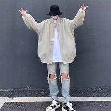 外套男款春秋ins潮流潮牌美式复古设计感夹克宽松棒球服HJ488-P65，男装夹克，星座1008-1