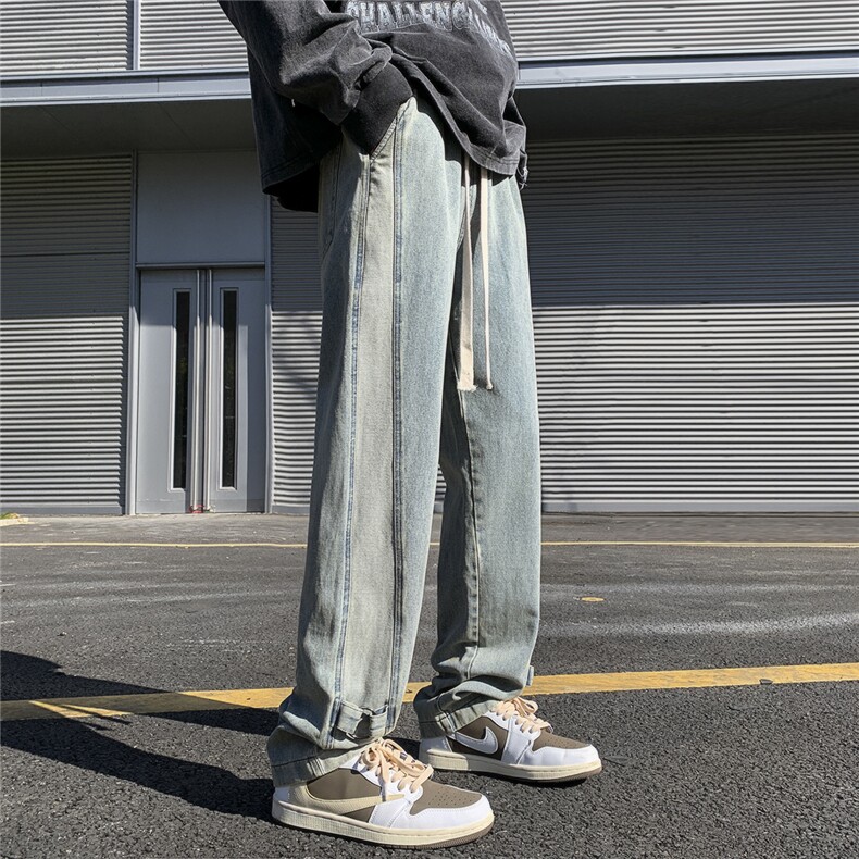 D258KZ08P60控78高品质潮牌拼接牛仔裤男78.5聚酯纤维21.5,男装牛仔裤,电商D258