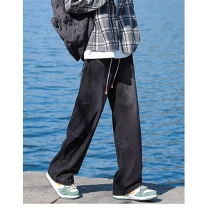 1506-1/KK301牛仔/P44字母牛仔裤嘻哈ins潮高街潮流痞帅长裤男图片