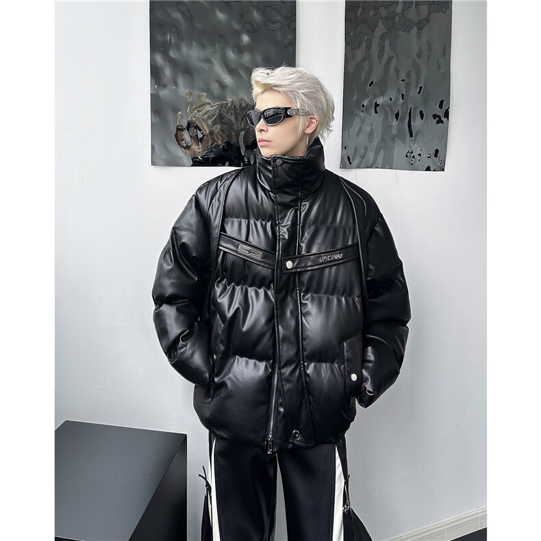 美潮东方巴黎PU皮手充棉加厚棉服外套W1816/特P115,男装棉衣,电商B350