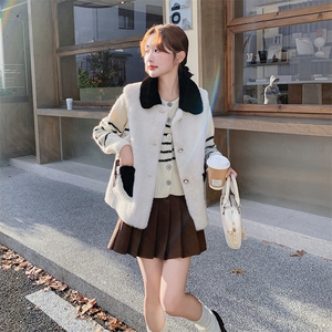 【现货】1C128-A18金貂绒仿水貂毛皮毛一体马甲外套P125-K180图片