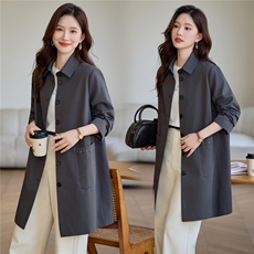 现货中长款风衣外套女，女装风衣，韩派
