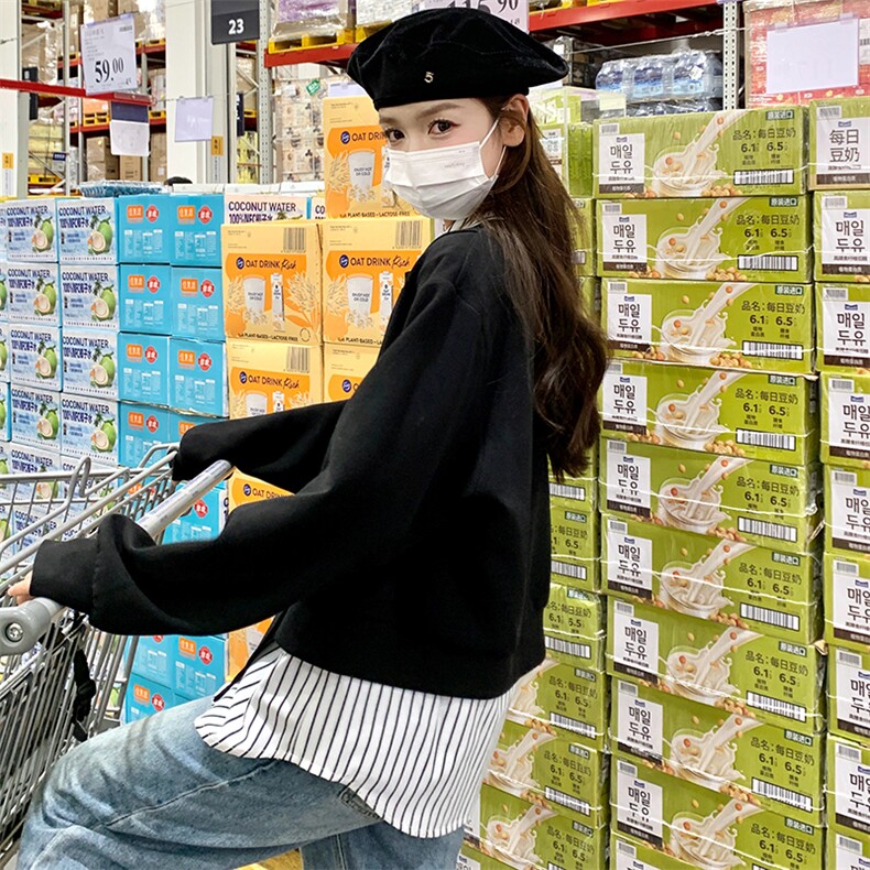 【已出货】2026秋两件套可单穿套头卫衣2C372-9022-P100控178,女装短外套,2C372