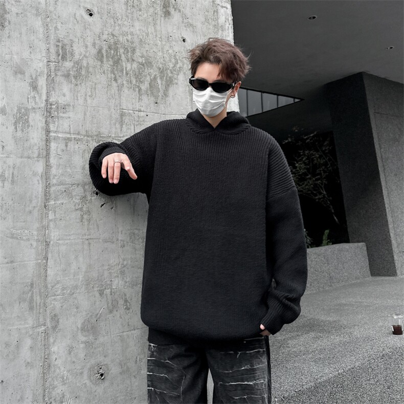 连帽毛衣男款2025秋冬季新款痞帅慵懒宽松针织衫外套MY620-P53图片