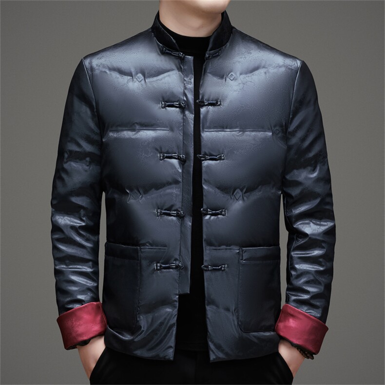 唐装90绒羽绒服男复古盘扣风羽绒服外套中式唐装TR2815-P190,男装羽绒服,星座1105-3