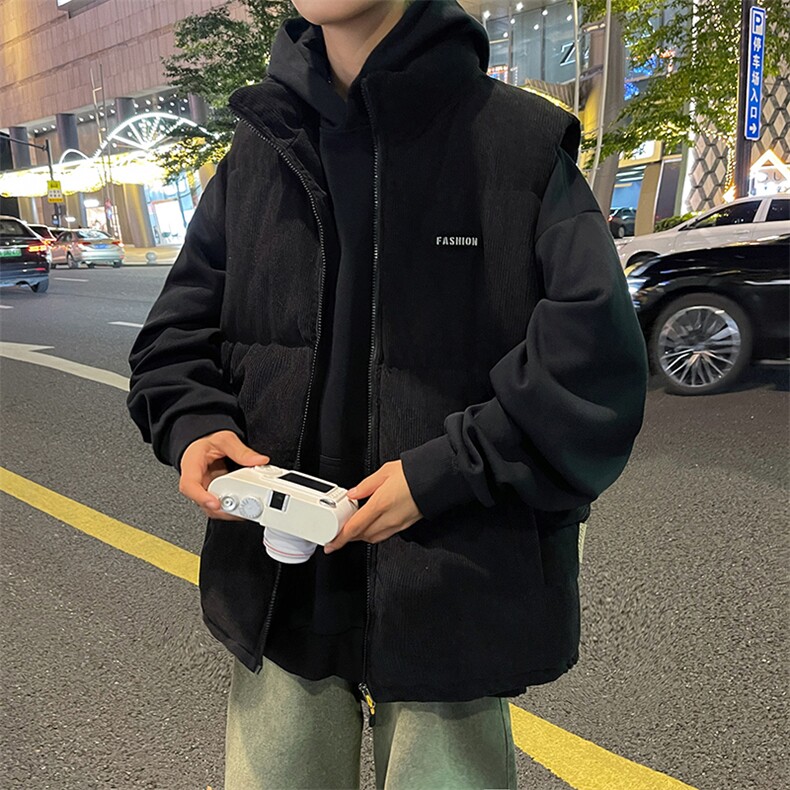 秋冬季港风棉衣马甲潮流宽松加厚保暖潮流棉服男BYM05P65,男装棉衣,电商A086