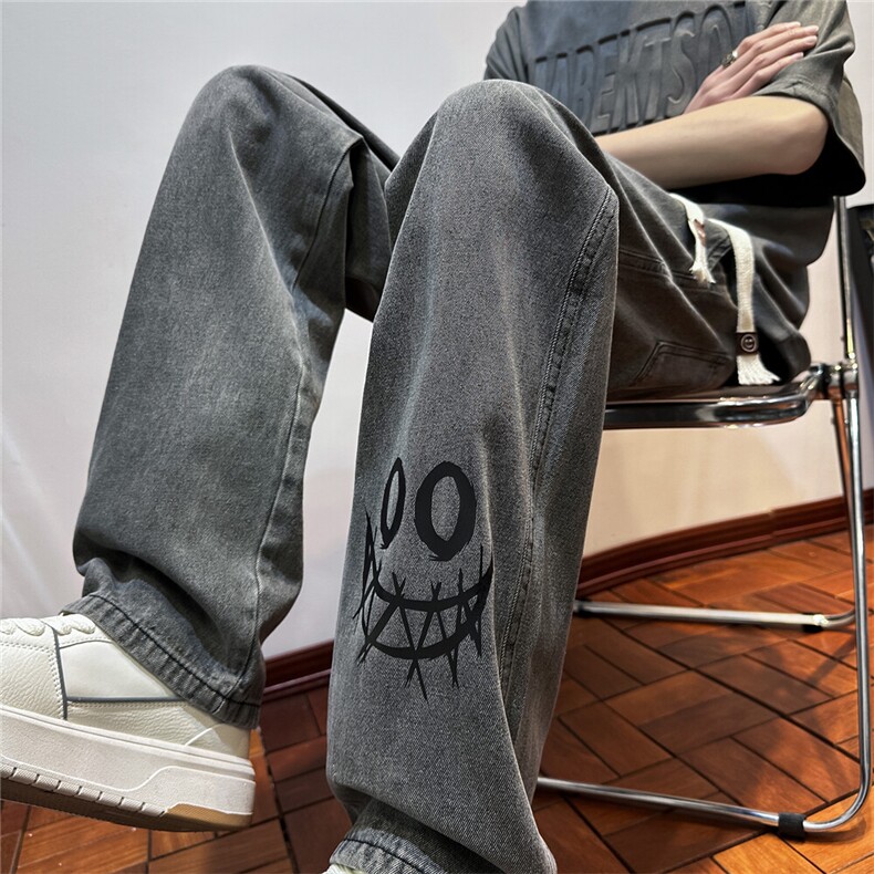 k1076-p48-控68现货宽松拉链cleanfit牛仔裤马丁靴黑暗,男装牛仔裤,星座116