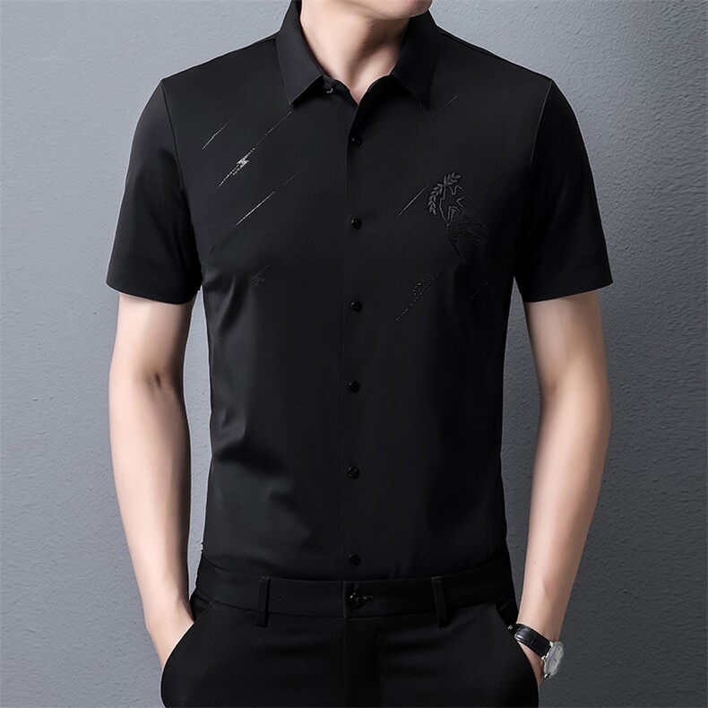 PAF3307钱塘2020-3夏季新款男士无痕高品质短袖衬衫商务衬衣P44,男装衬衫,钱塘207-3