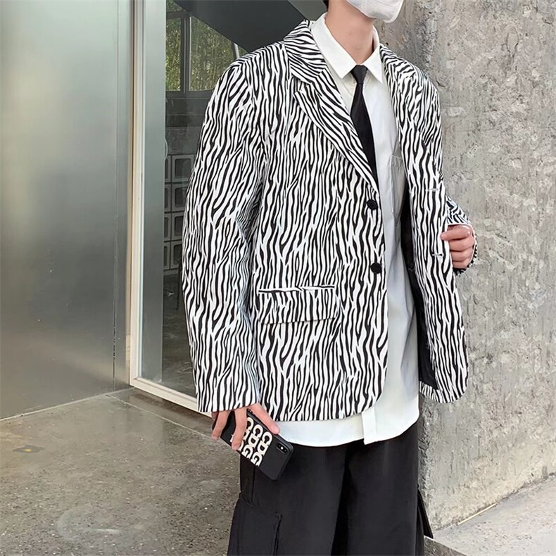 男士高质量斑马纹西装外套X02P57,男装西服,星座1116-2