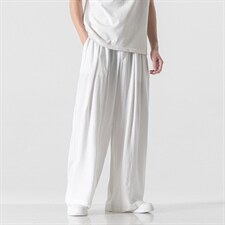 夏风亚麻裤宽松棉麻休闲哈伦裤直筒阔腿潮日系透气K179/P60，男装休闲裤，电商A221A
