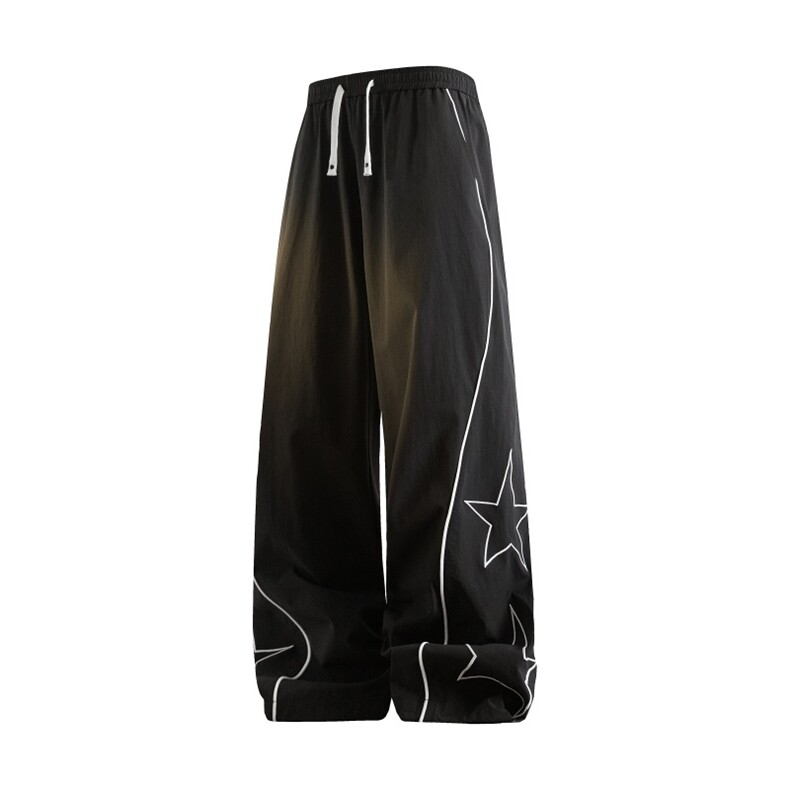 K2616/P50春装新款现货刺绣个性休闲裤男宽松大码直筒裤长裤子，男装休闲裤，电商A141