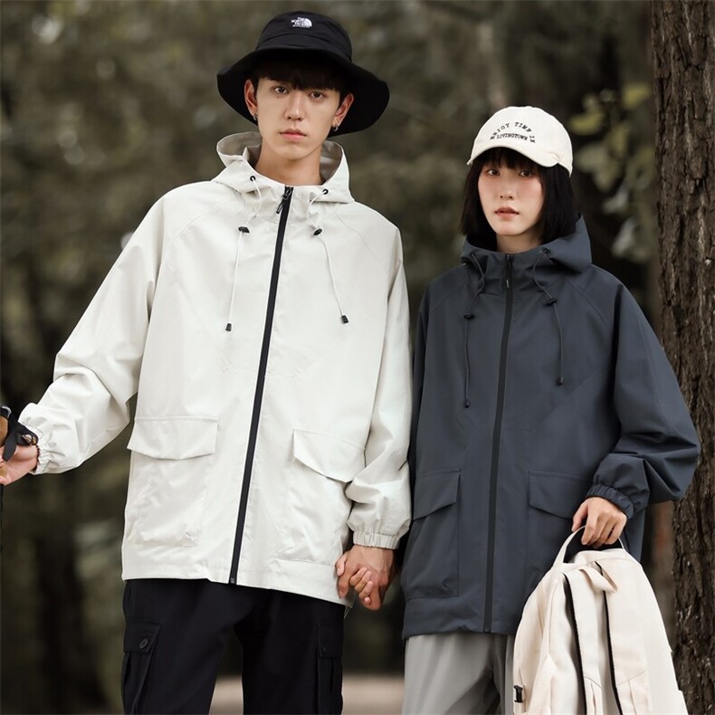 2025春季户外连帽冲锋衣三防情侣登山服夹克男山系外套JK2381-P40,男装夹克,星座1402-1