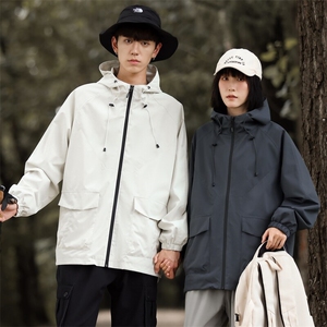 2025春季户外连帽冲锋衣三防情侣登山服夹克男山系外套JK2381-P40图片