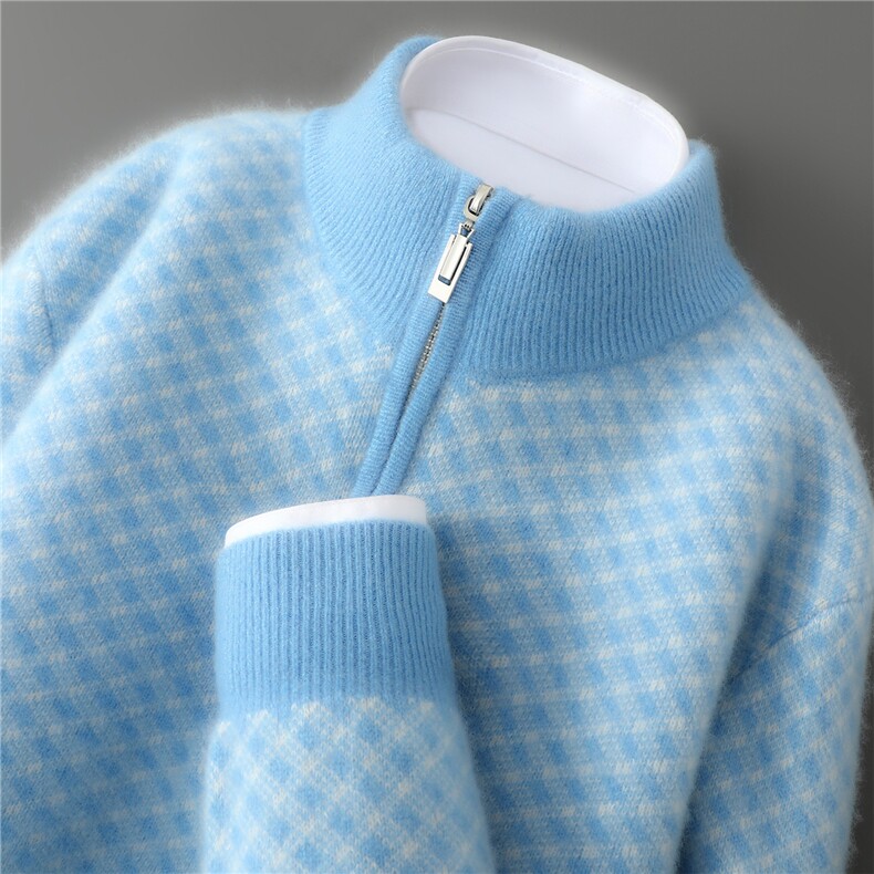 2025年秋季时尚百搭通勤简约休闲直筒型羊毛衫，男装羊毛衫，宇灿羊绒