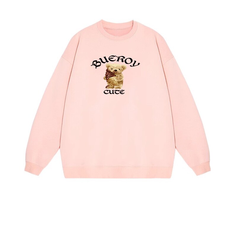 2025年秋季套头长袖冰淇淋的小熊套头通勤，女装卫衣/绒衫，花可