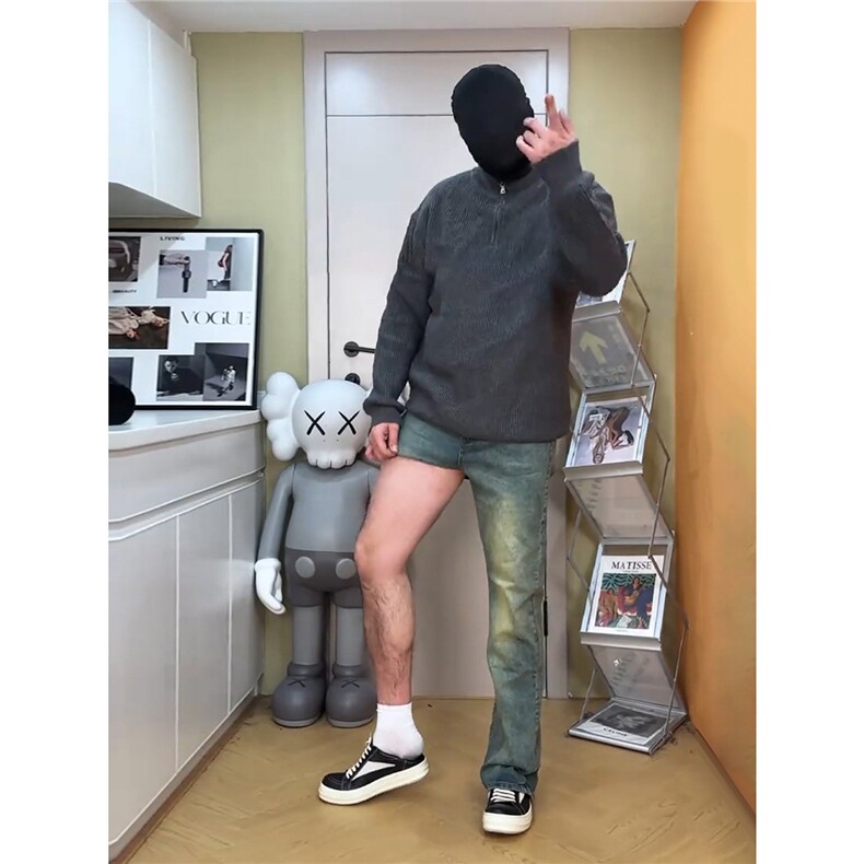 现货复古蓝牛仔裤微胖男生穿搭修身显瘦直筒长裤男装牛仔裤NZK22,男装牛仔裤,星座302B-2