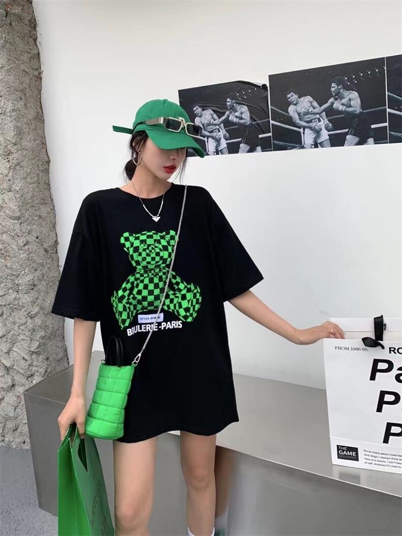 新款小熊短袖T恤,女装T恤,菲库feiku