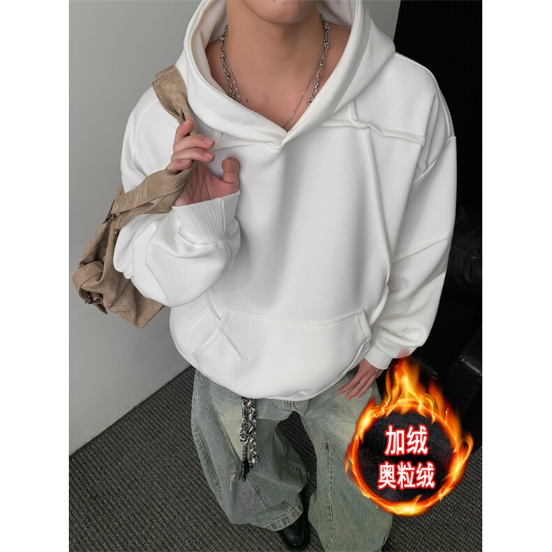 重磅无帽绳500克连帽卫衣硬挺加绒奥粒绒外套男 RH5308JR-P62图片