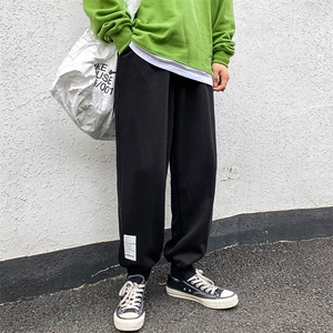 K12045-P40 秋季束脚直筒运动裤男大码宽松休闲卫裤哈伦裤图片