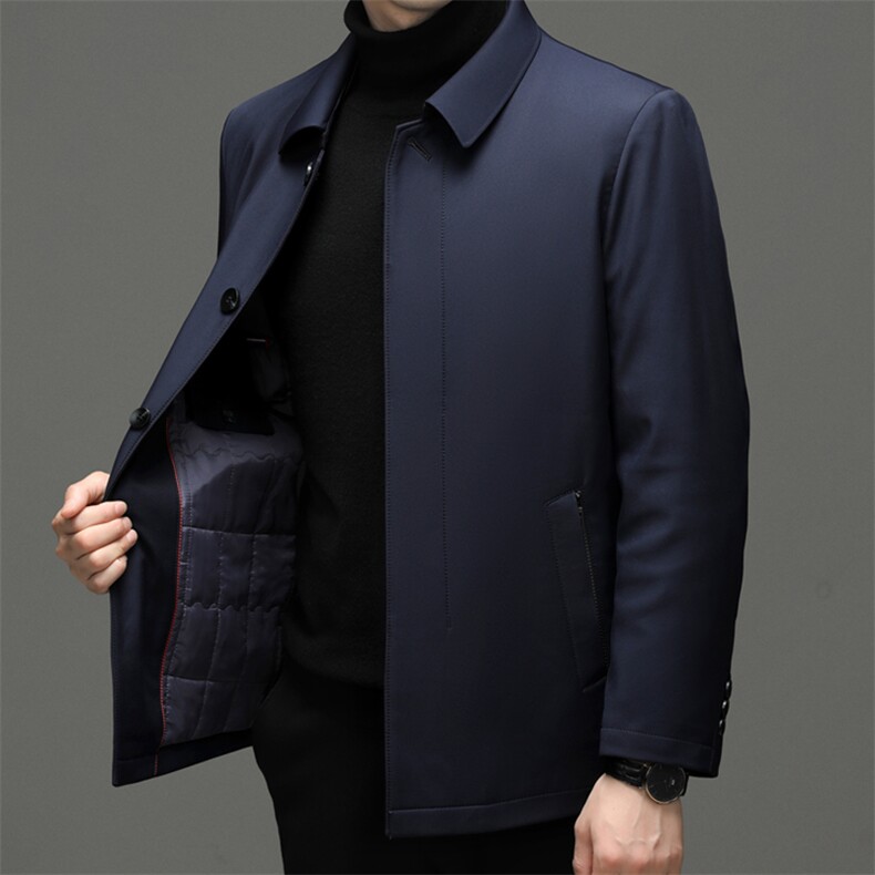 冬季新款中年男士棉衣翻领保暖加厚棉袄男装商务休闲上衣棉服外套,男装棉衣,电商B212（原钱塘6029）