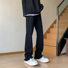 B221美式ins高街小众情侣款毛边微喇牛仔裤LK23004-P5控78，男装牛仔裤，电商B221