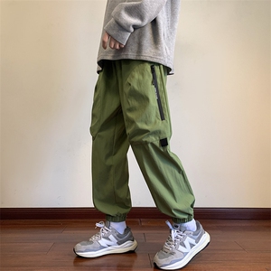 KP801 P50港风工装休闲裤男宽松直筒束脚伞兵裤图片
