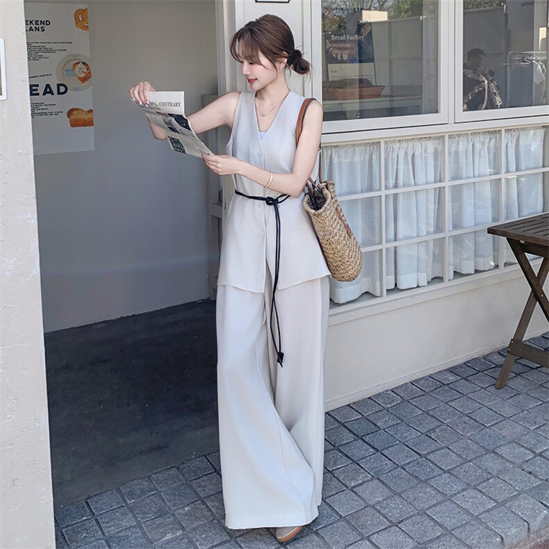 宽松型针织衫休闲白色美式脏脏风欧美风时髦小姨风通勤显瘦气质,女装套装/套裙,2C110